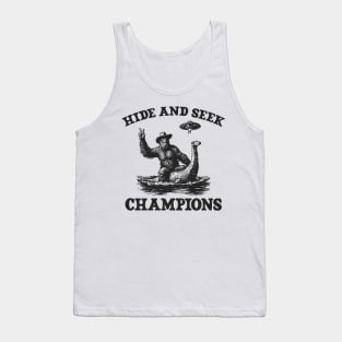 Hide And Seek Ufo Tshirt, Retro Bigfoot Shirt, Bigfoot Riding Dinosaur Shirt, Space Alien Tank Top